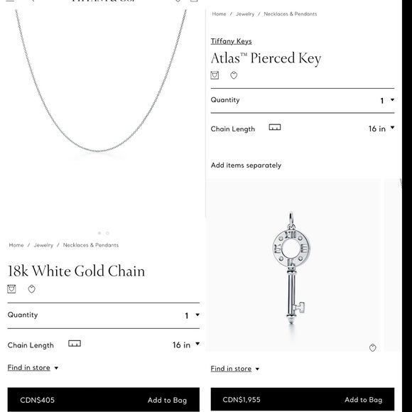 Tiffany&co. 18K gold Atlas key pendant necklace - Picture 4 of 10